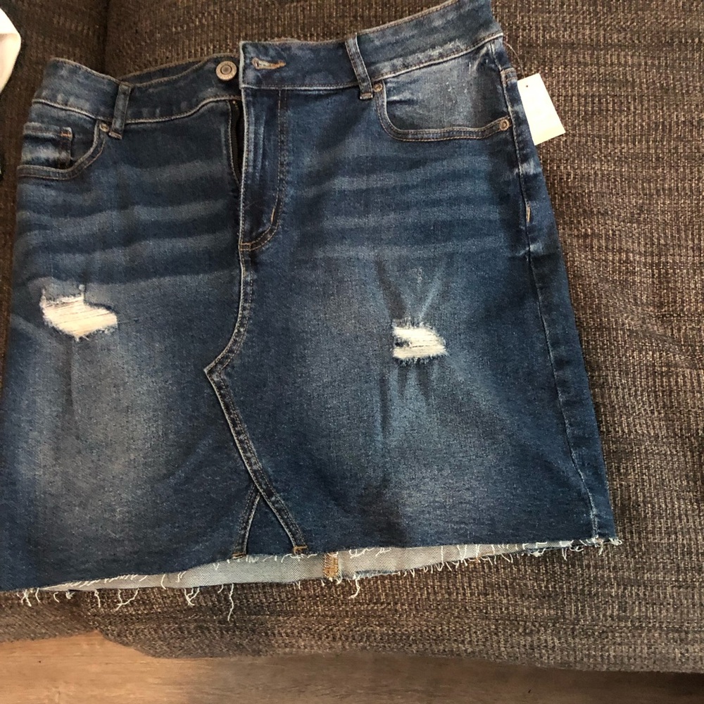Maurices Distressed Denim Skirt